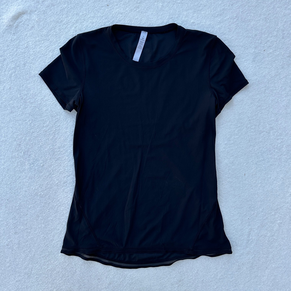 Lululemon Short Sleeve T-Shirt Women's 4 Navy Blue Athletic Workout Tee Yoga Gym